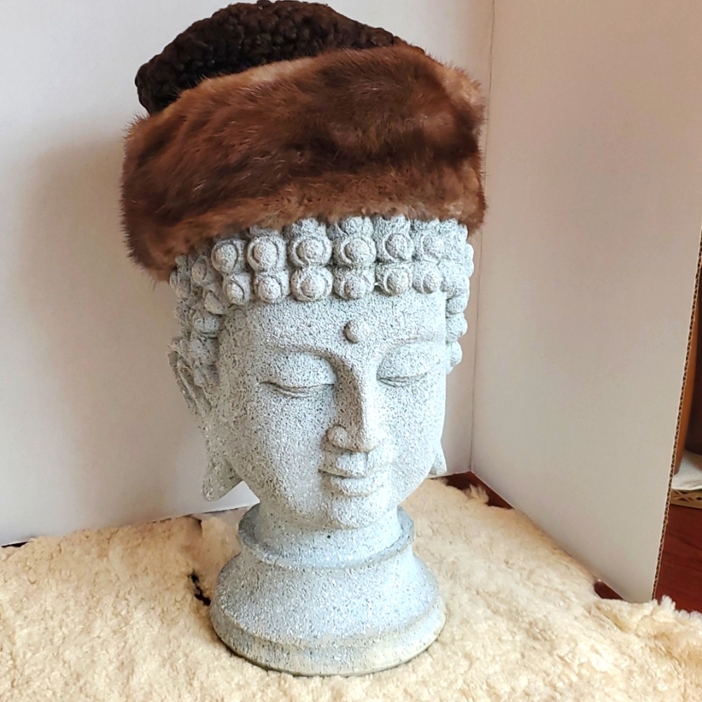 Vintage mink and Persian lamb pillbox hat.